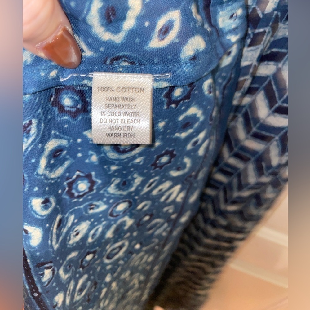 New! Pax Philomena x Anthropologie Prisma Indigo Mermaid Kaftan Maxi Dress💙Small - Picture 12 of 13